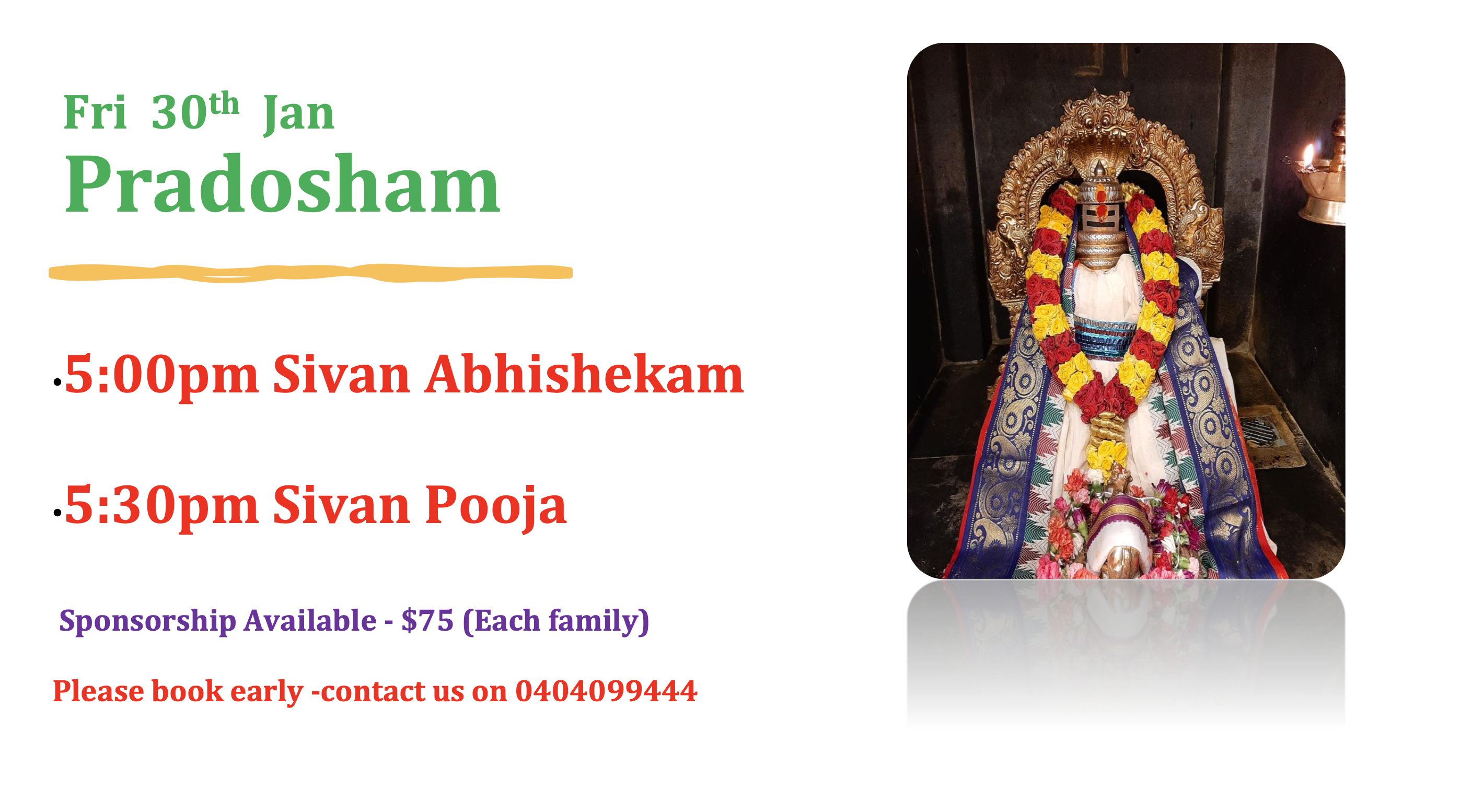 Fri 30th Jan – Pradosham